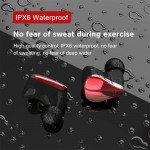 Wholesale TWS Stereo 9D Sound True Wireless Earbuds Touch Control Bluetooth Wireless Headset P68 (Black-Red)